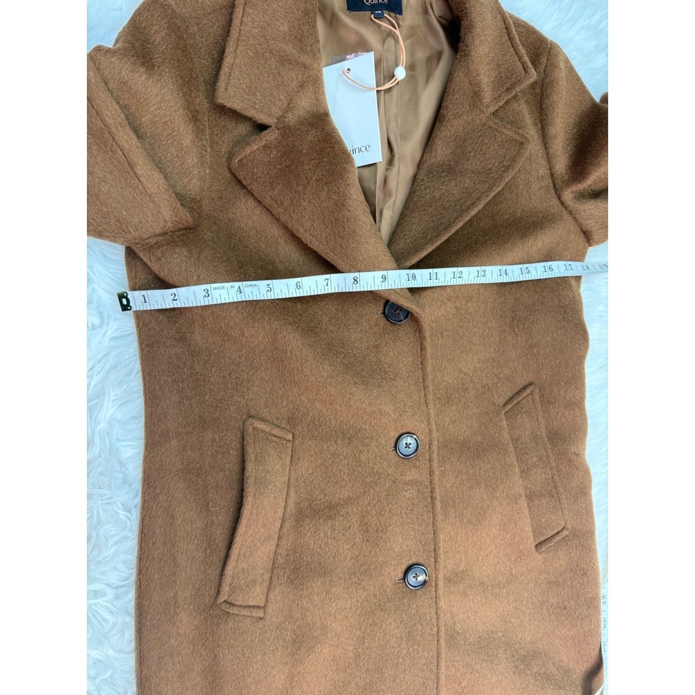 Quince Italian Wool Camel Hair Single Breasted Midi Coat Women's XS NWT - Picture 10 of 16